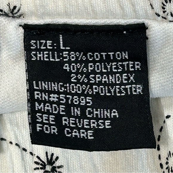 A-Line Midi Skirt Womens Size L Pull On Stretch Gauzy Pleats Ditsy Print Ivory - Picture 9 of 10